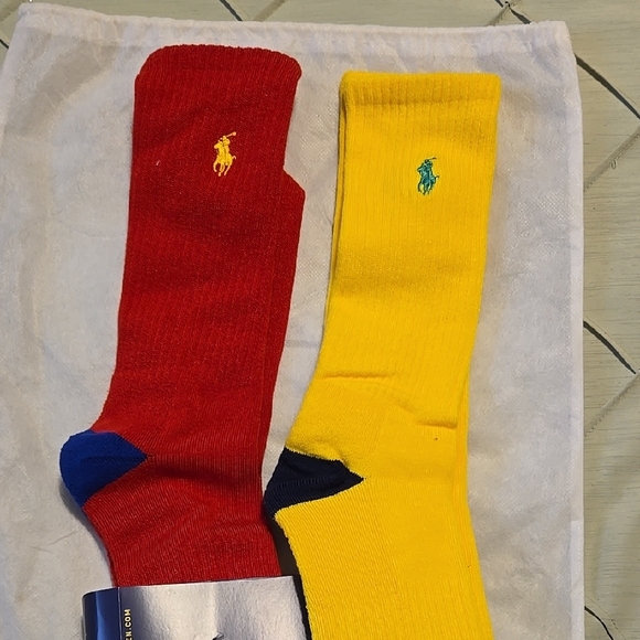 Polo by Ralph Lauren Red and Yellow Casual Socks - Picture 1 of 4